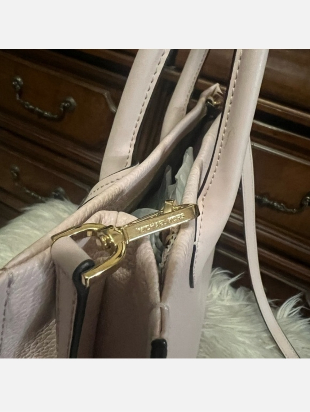 Michael Kors Blush Pink Pebbled Leather Satchel - Picture 3 of 12